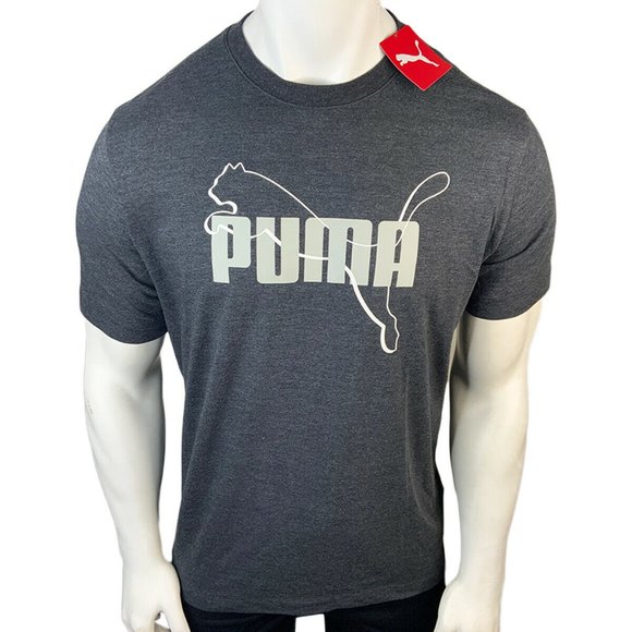 NWT PUMA MENS GRAY SHORT SLEEVE CREW NECK T-SHIRT - Picture 1 of 4